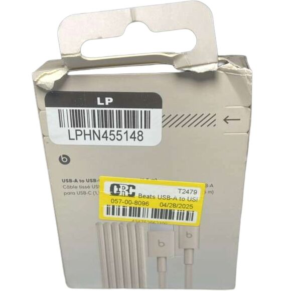 Genuine Beats USB‑C to USB‑A Woven Cable 1.5m – Surge Stone - Lot of 2- Box Wear - Picture 10 of 11